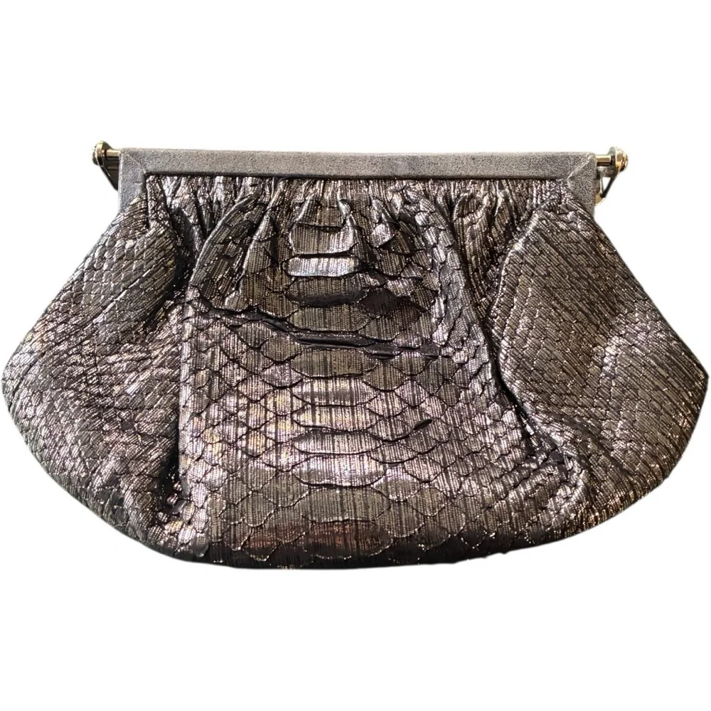 Vintage Mary Norton Jeweled Crystal Snakeskin Clutch Bag - Picture 3 of 4